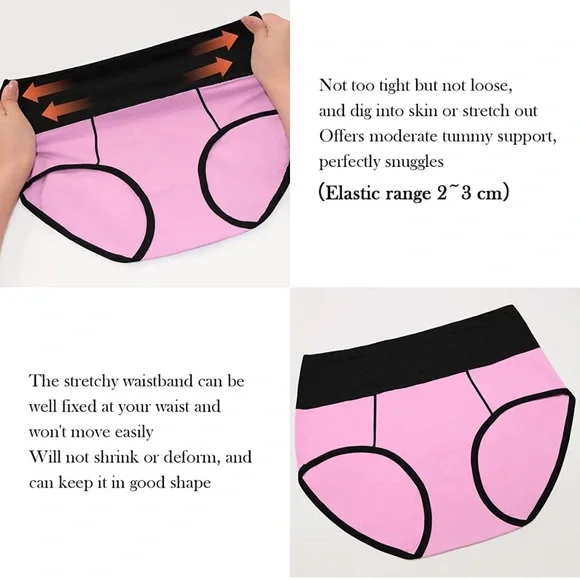 6pcs Cotton Underwear Top Full Briefs Soft Stretch Breathable Ladies Panties